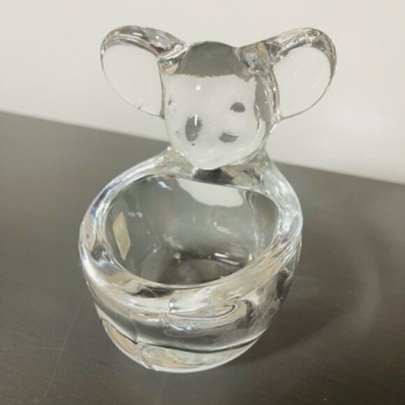 VTG Japan Sasaki Crystal Koala Bear Trinket Dish Candy Bowl Paperweight Figurine - Picture 1 of 8